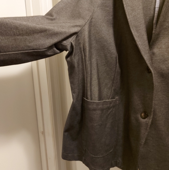 Land's End Ponte Knit Grey Blazer - Picture 3 of 6